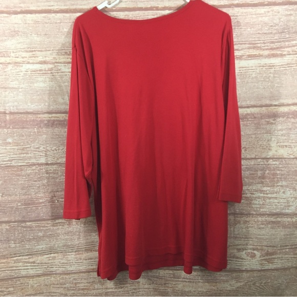 Quacker Factory Red Snowflake Top - Picture 5 of 5